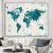 Designart - Discover the World Map in Blue - Traditional Canvas Artwork